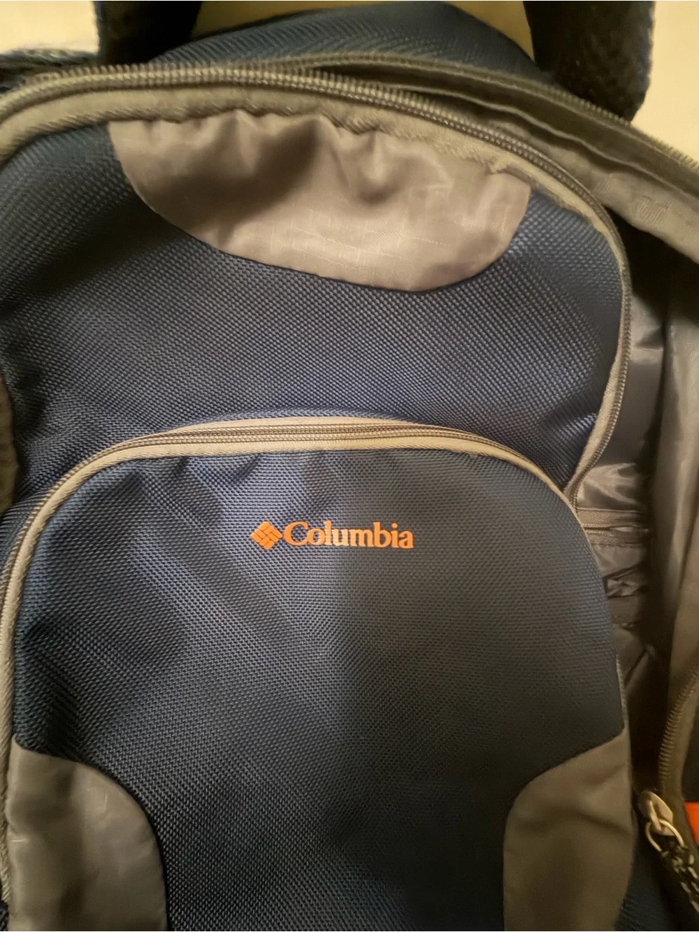 Columbia Men's Dark Blue Backpack with Orange Accents